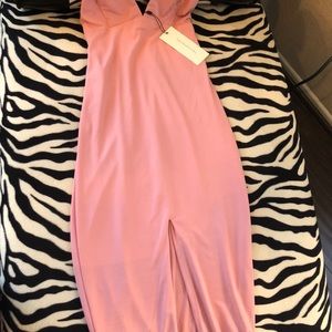 Blush bodycon midi dress